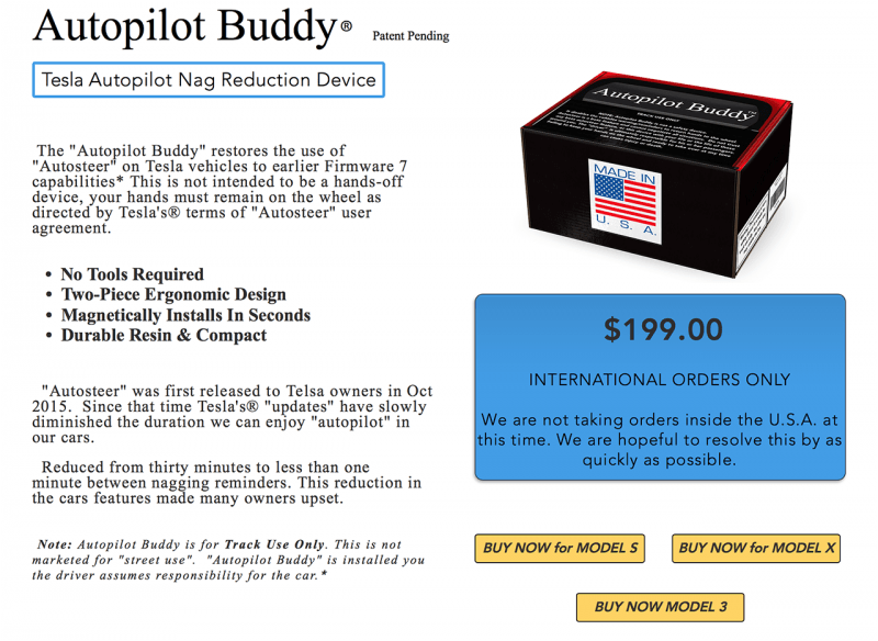 More information about "NHTSA Issues A Cease and Desist To the Autopilot Buddy"